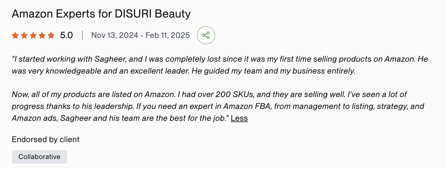 Client review from Disuri Beauty